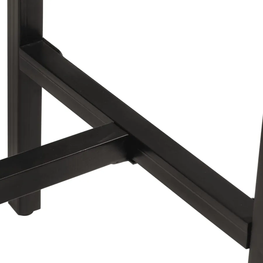 Ensemble de bar 3 pcs bois de manguier brut massif et métal - 14