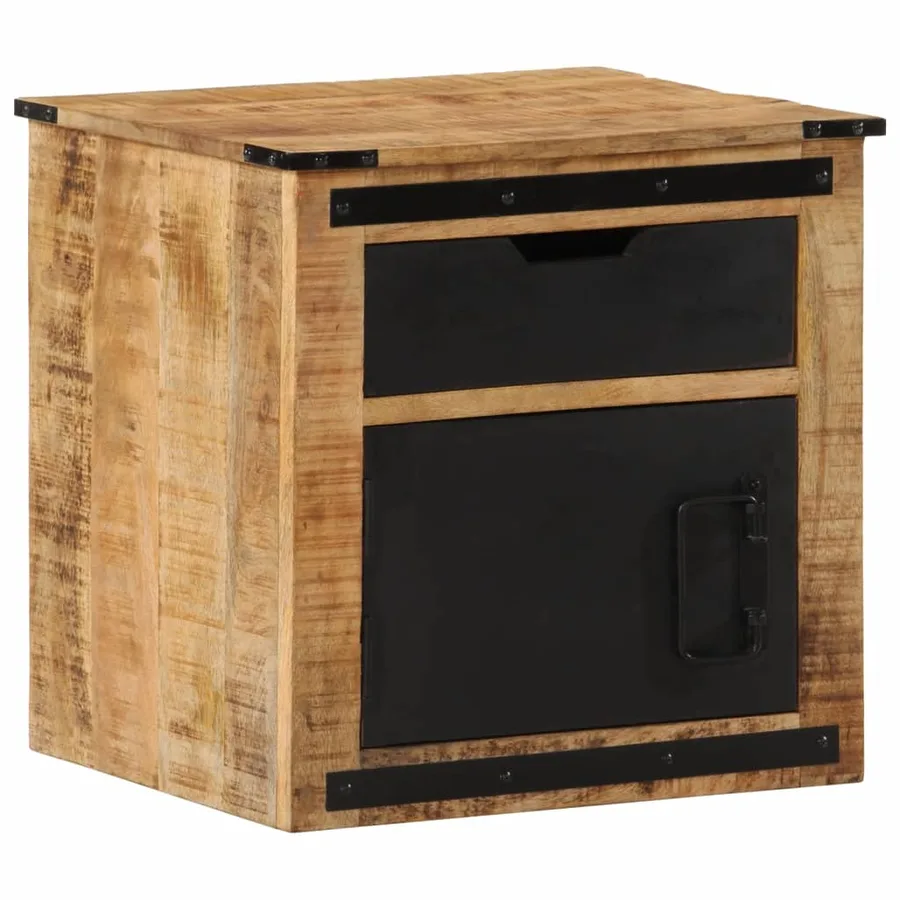 Table de chevet 45x40x45 cm bois de manguier massif - 10