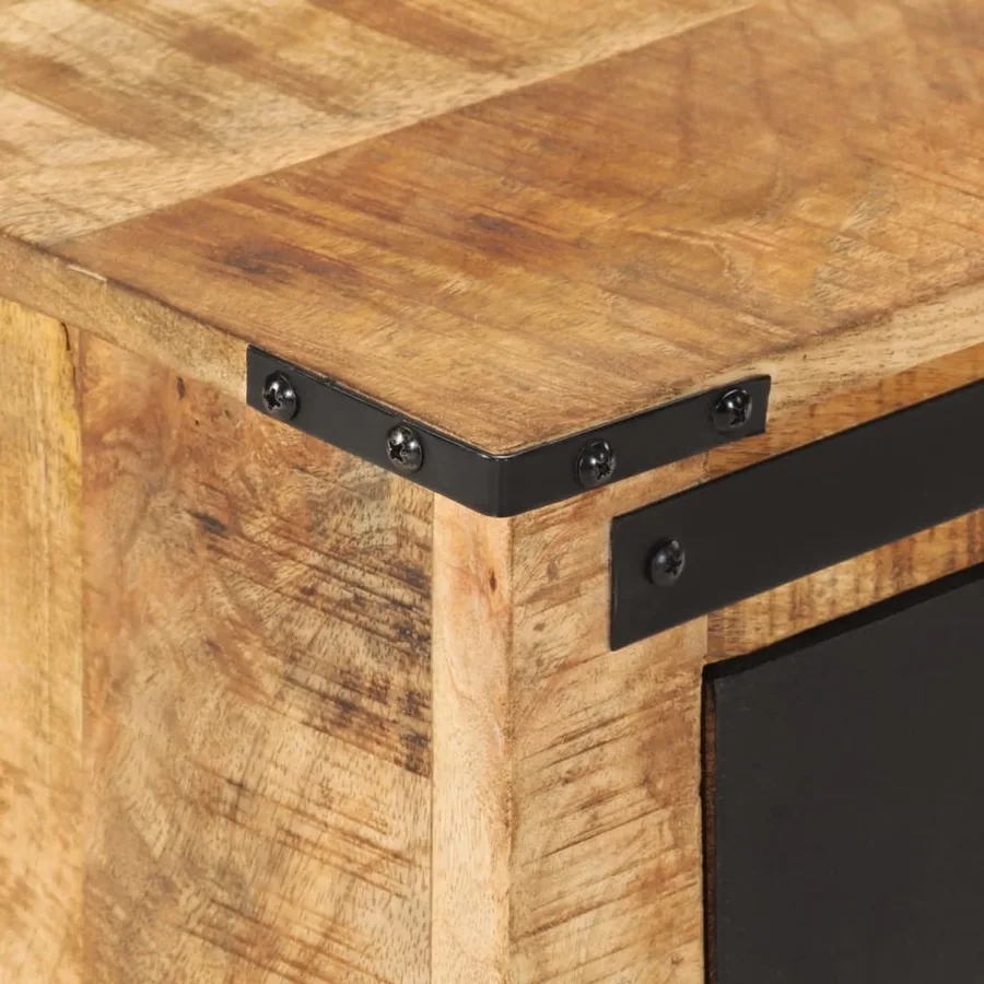 Table de chevet 45x40x45 cm bois de manguier massif - 6