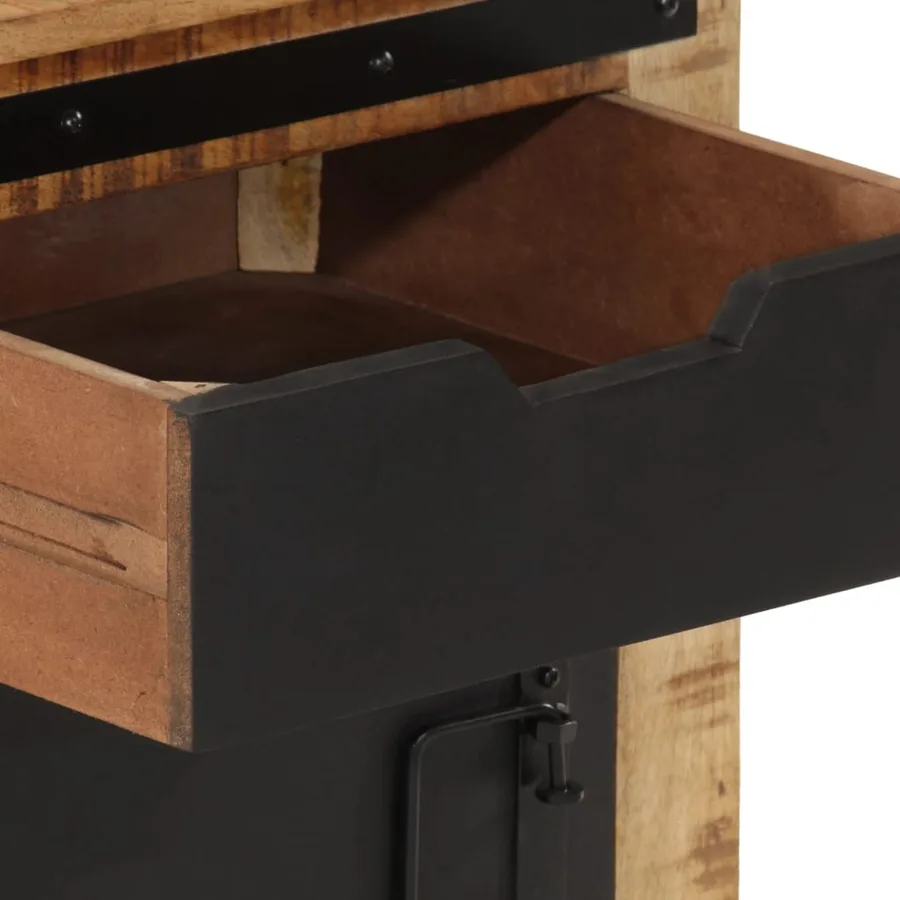 Table de chevet 45x40x45 cm bois de manguier massif - 7