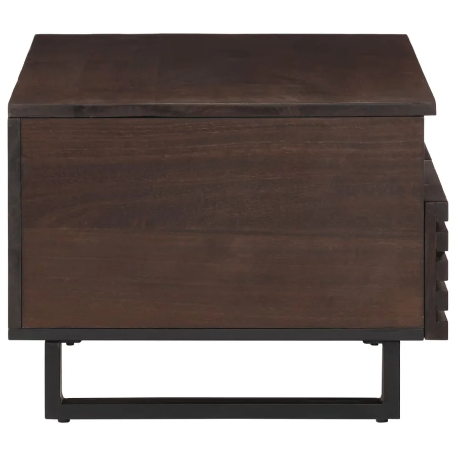 Table basse marron 80x55x40 cm bois de massif manguier - 3