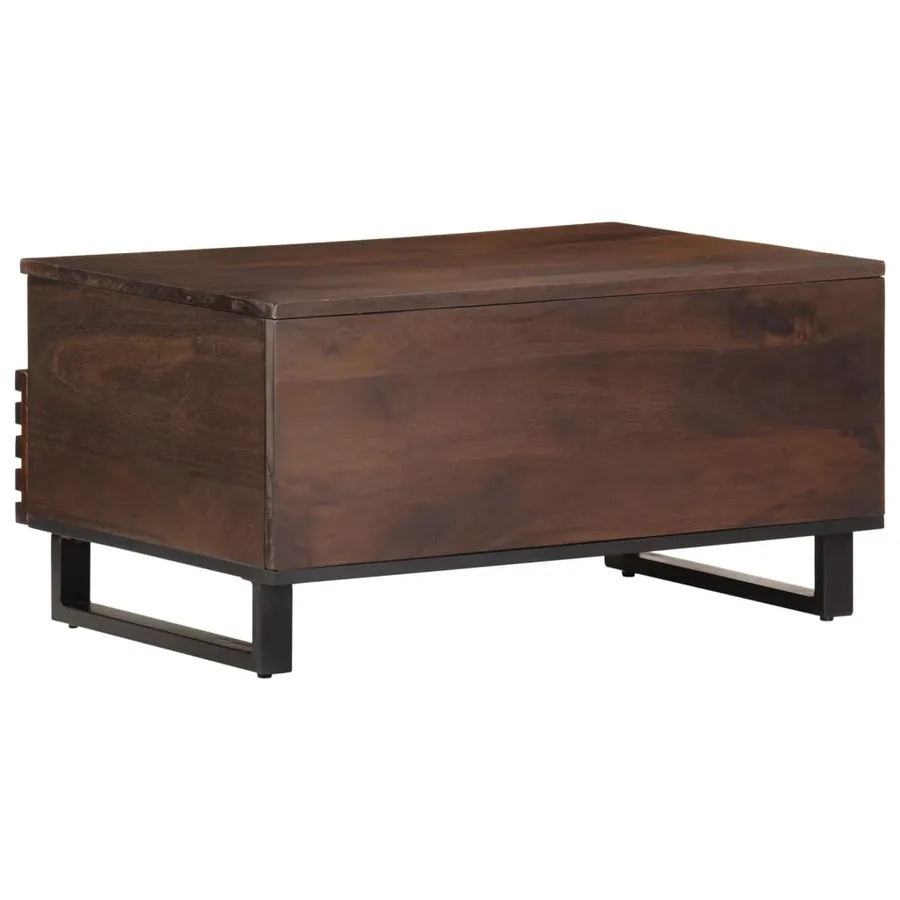 Table basse marron 80x55x40 cm bois de massif manguier - 4