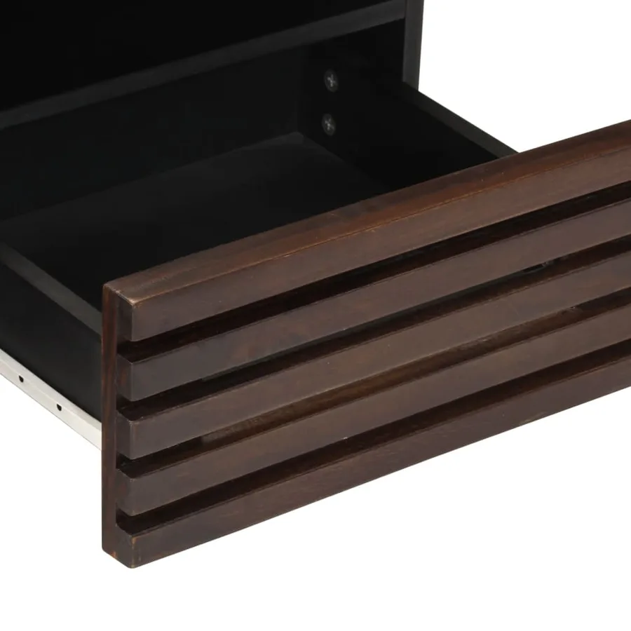 Table basse marron 80x55x40 cm bois de massif manguier - 8