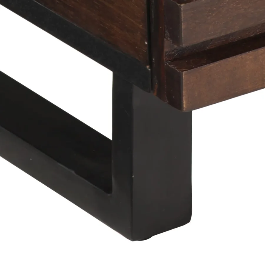Table basse marron 80x55x40 cm bois de massif manguier - 9