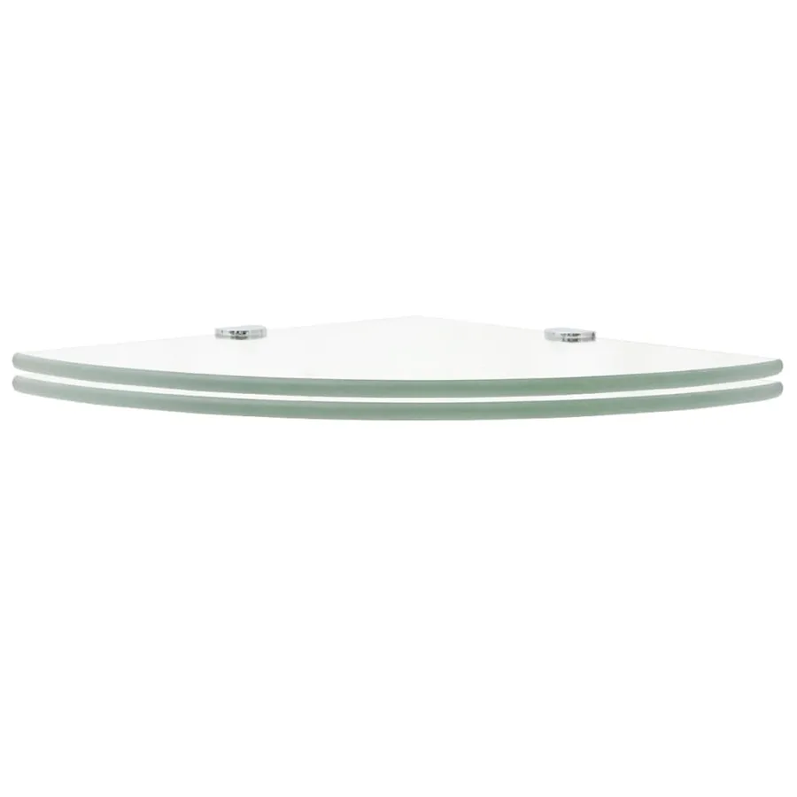 Étagères d'angle 2 pcs et supports Verre Transparent 35x35 cm - 2