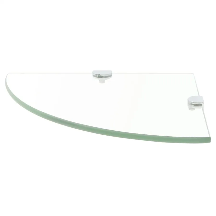 Étagères d'angle 2 pcs et supports Verre Transparent 35x35 cm - 3