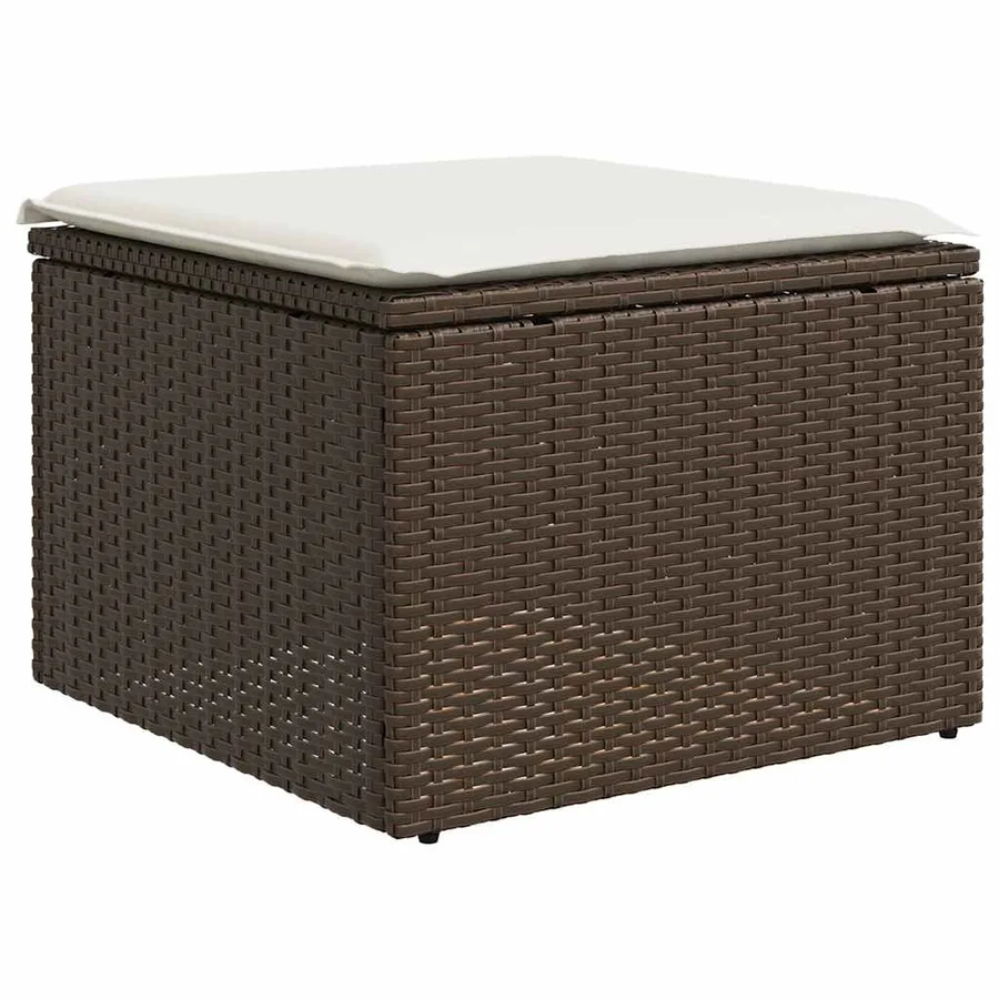 Salon de jardin avec coussins 6 pcs marron résine tressée - 6