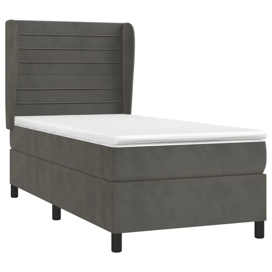 Sommier à lattes de lit avec matelas Gris foncé 100x200 cm - 3