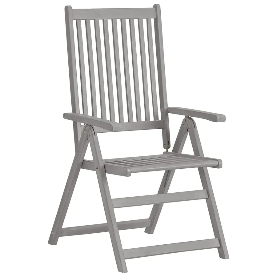 Chaises inclinables de jardin lot de 6 et coussins Bois acacia - 3