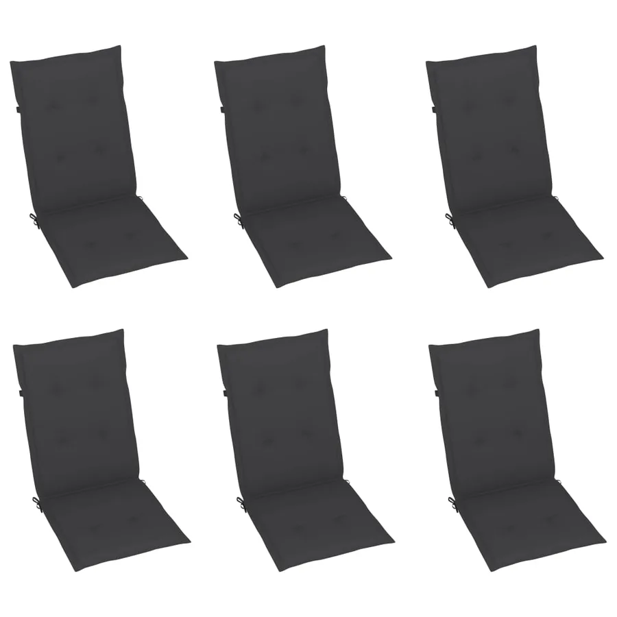 Chaises inclinables de jardin lot de 6 et coussins Bois acacia - 6
