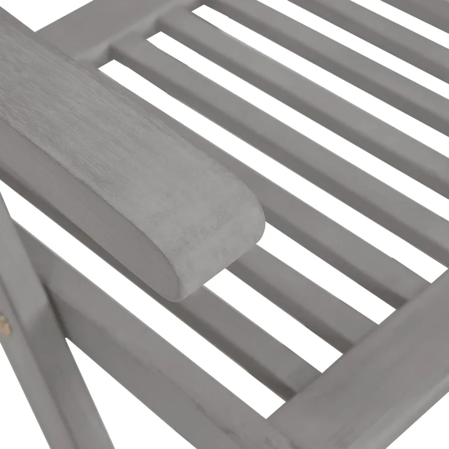 Chaises inclinables de jardin lot de 8 Gris Bois solide acacia - 7