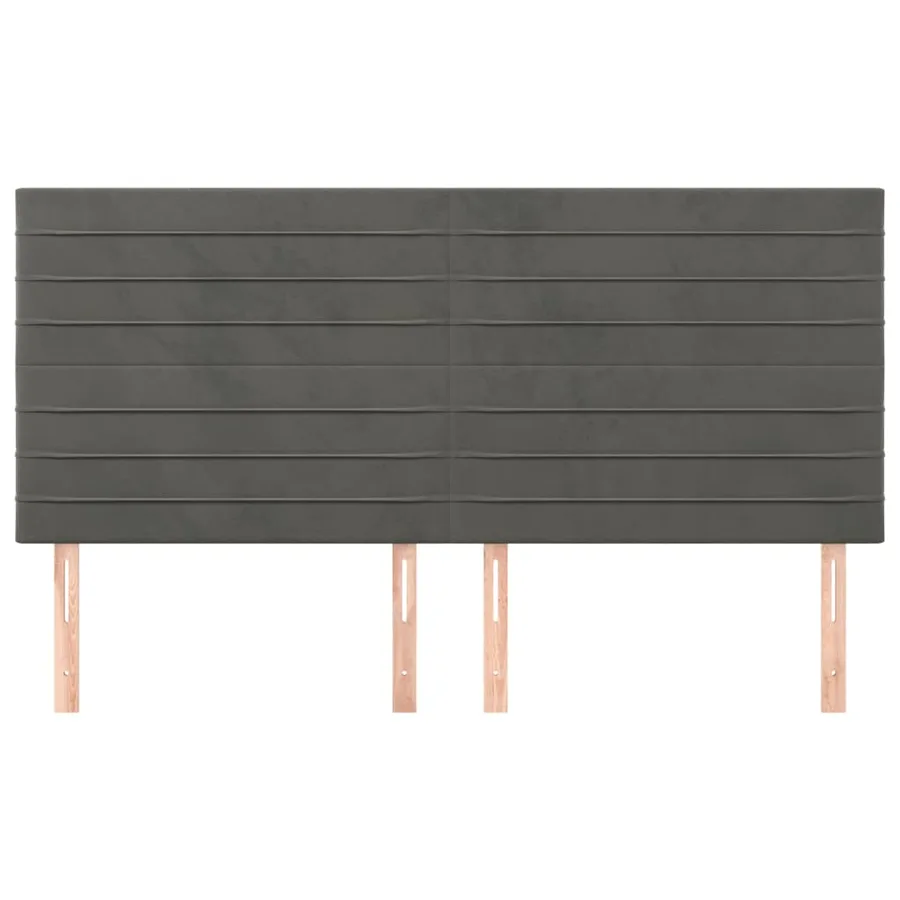 Tête de lit Gris foncé 200 x 5 x 118/128 cm Velours - 3