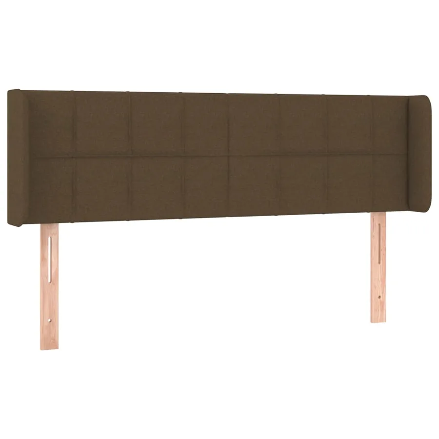 Tête de lit avec oreilles Marron Foncé 147x16x78/88 cm Tissu - 2