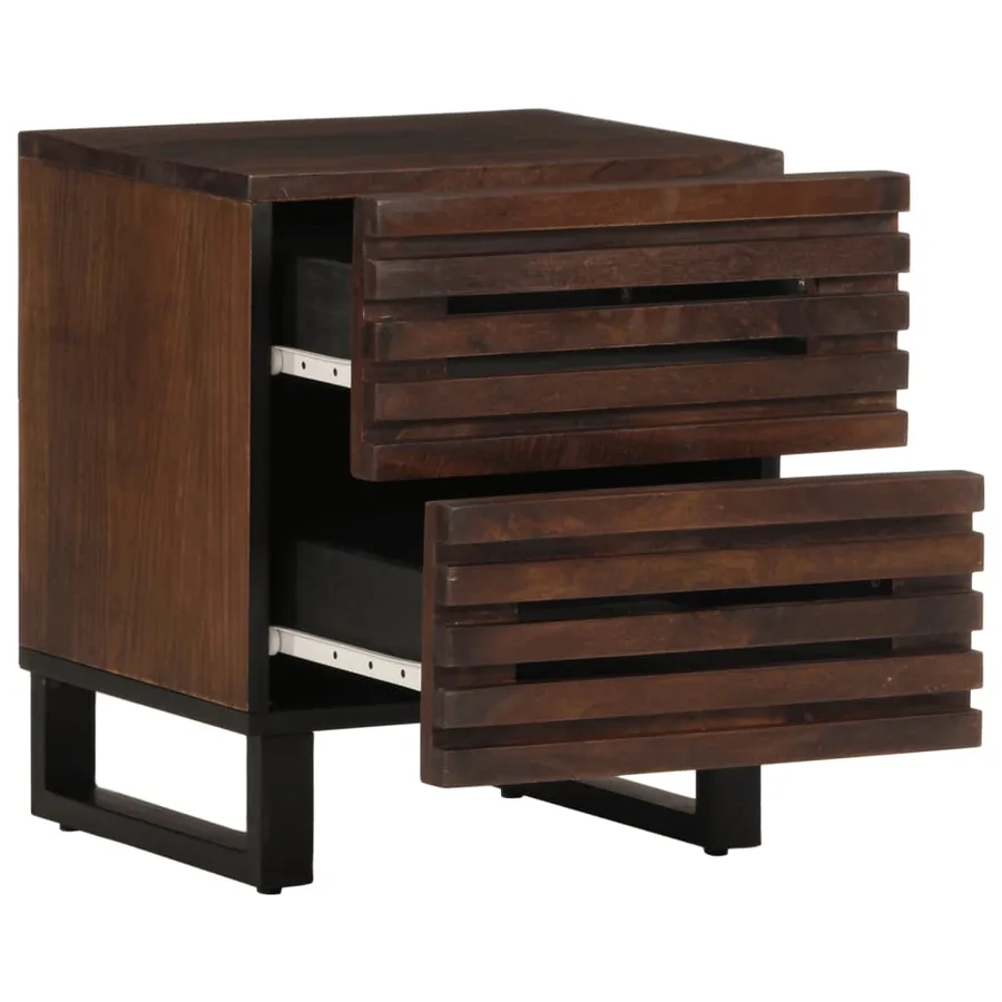 Table de chevet 40x34x46 cm bois de manguier massif - 2