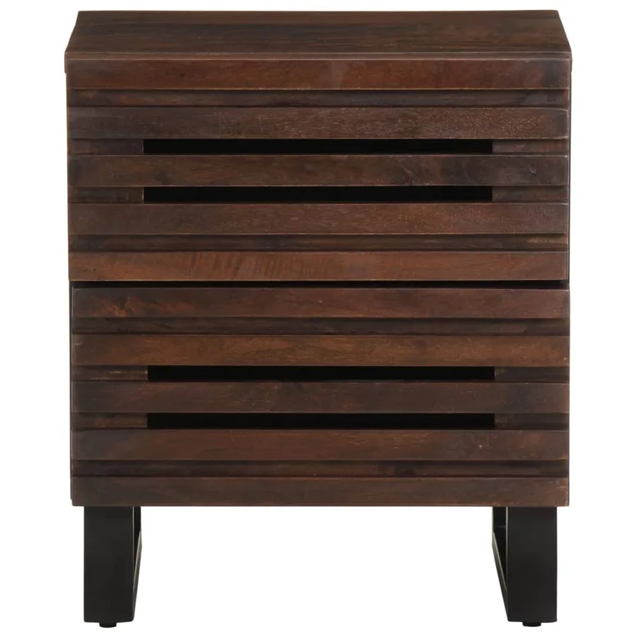 Table de chevet 40x34x46 cm bois de manguier massif - 3