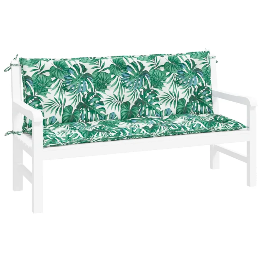 Coussins de banc de jardin lot de 2 motif de feuilles - 3