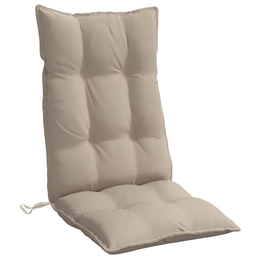 Coussins de chaise à dossier haut lot de 4 taupe tissu oxford - 5