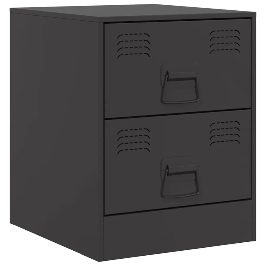 Tables de chevet 2 pcs noir 34,5x39x44 cm acier - 6