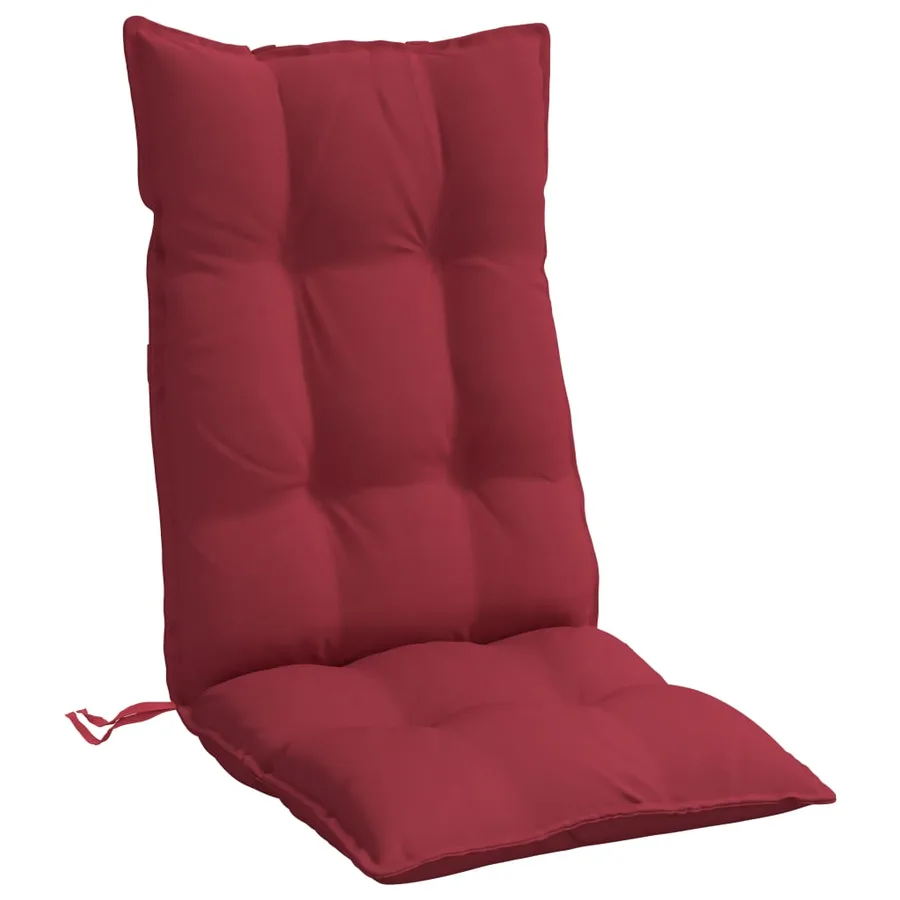 Coussins de chaise à dossier haut lot de 6 rouge bordeaux - 5