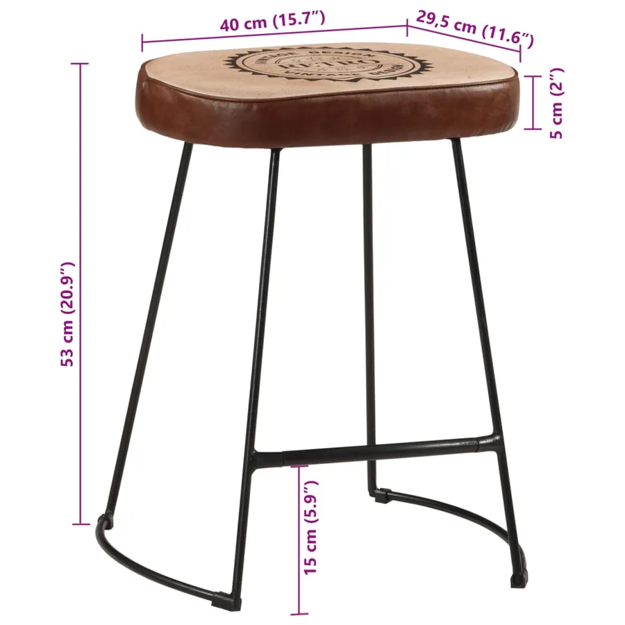 Tabourets de bar lot de 2 marron foncé 40x29,5x53 cm - 10