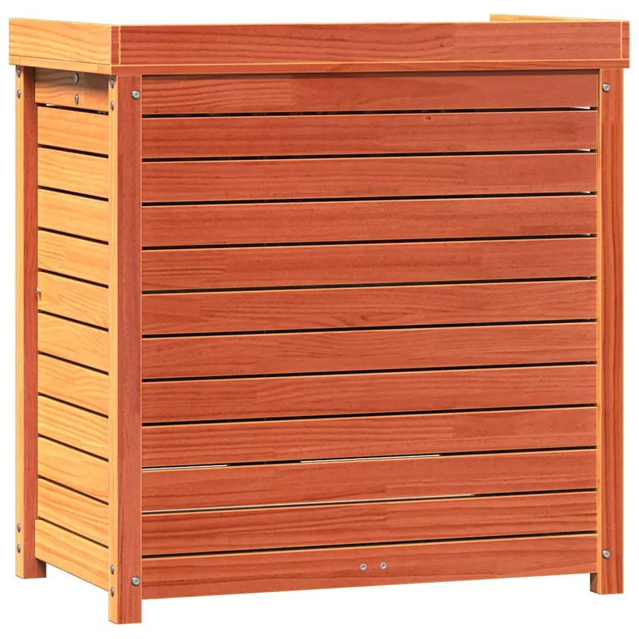 Table de rempotage avec étagères marron bois massif de pin - 7