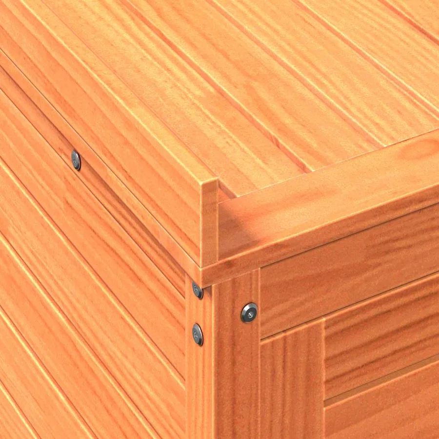 Table de rempotage avec étagères marron bois massif de pin - 8