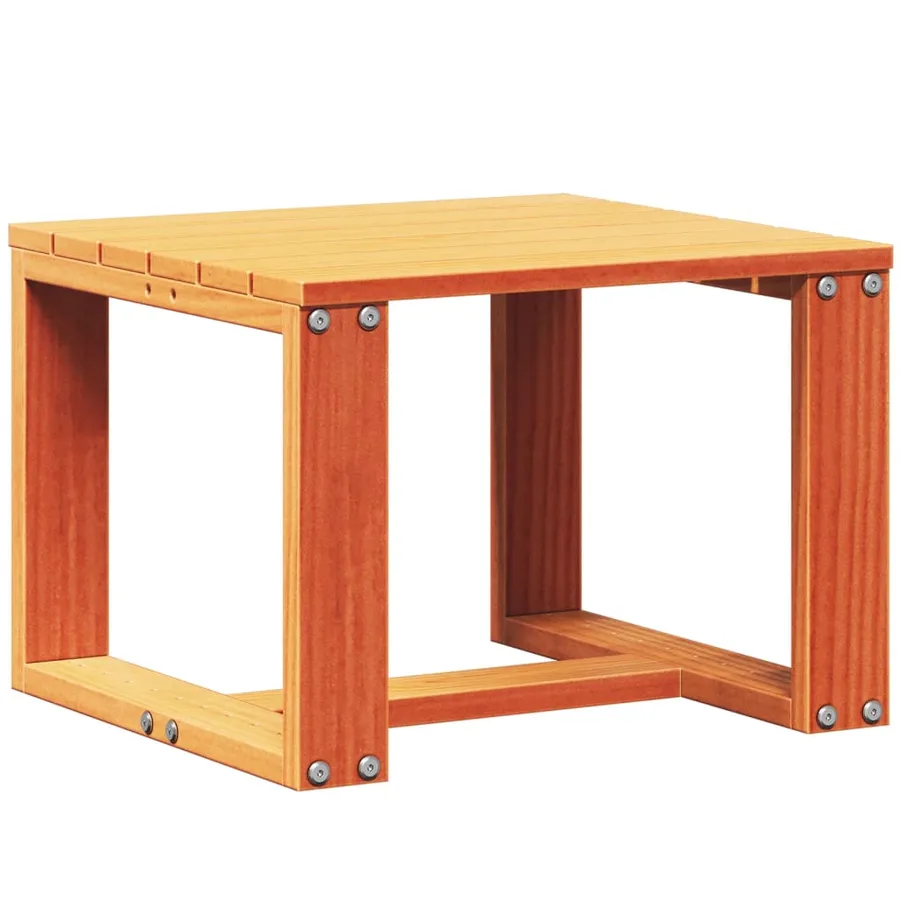 Salon de jardin 3 pcs cire marron bois de pin massif - 7