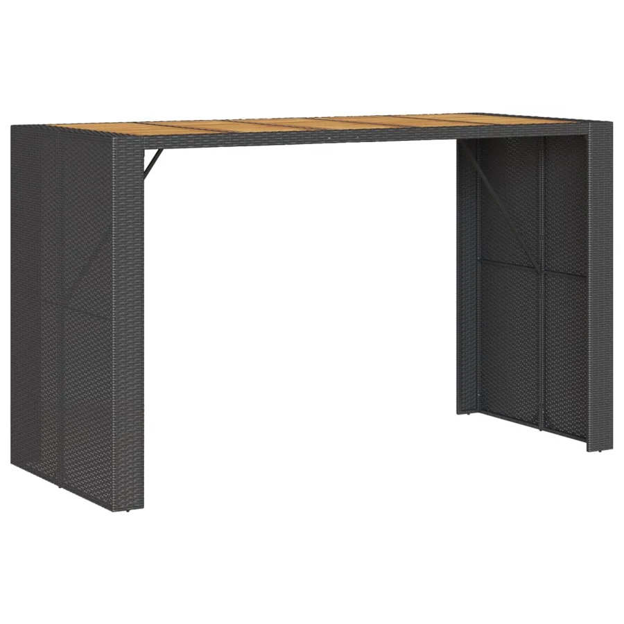 Table de bar de jardin et dessus en bois acacia résine tressée - 2