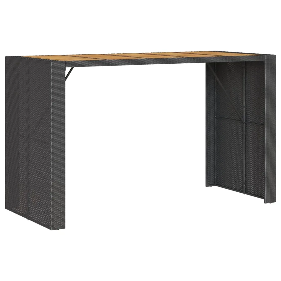 Table de bar de jardin et dessus en bois acacia résine tressée - 7