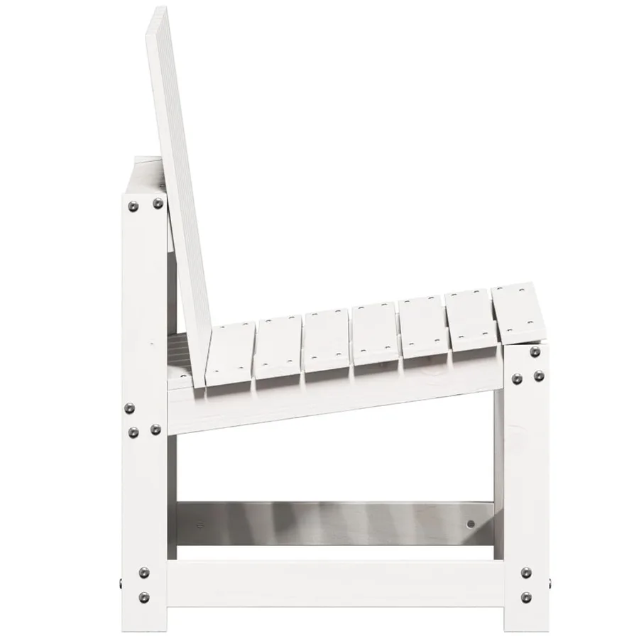 Salon de jardin 3 pcs blanc bois massif de pin - 5