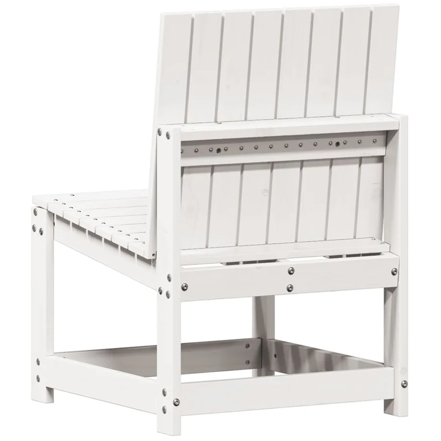 Salon de jardin 3 pcs blanc bois massif de pin - 6