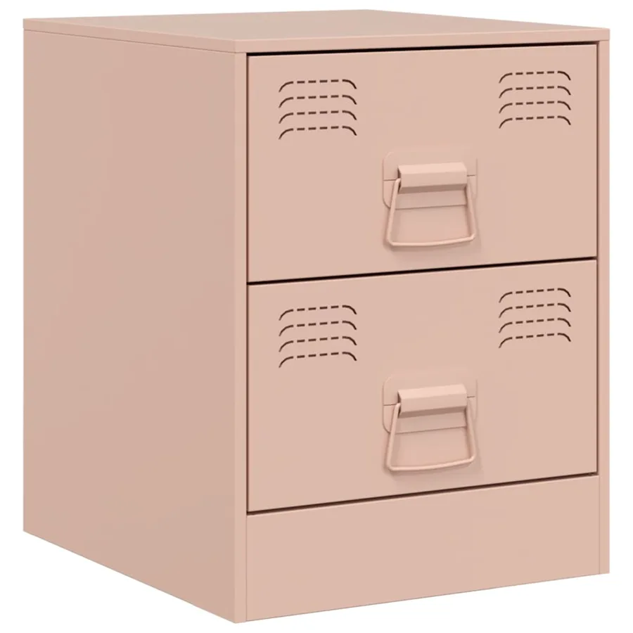 Tables de chevet 2 pcs rose 34,5x39x44 cm acier - 6
