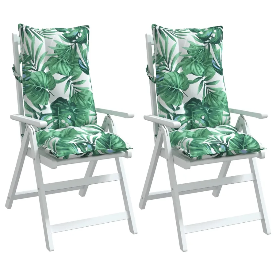 Coussins de chaise à dossier haut lot de 2 modèle de feuille - 4