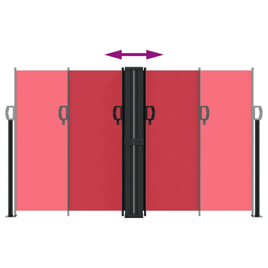 Auvent latéral rétractable rouge 140x600 cm - 5