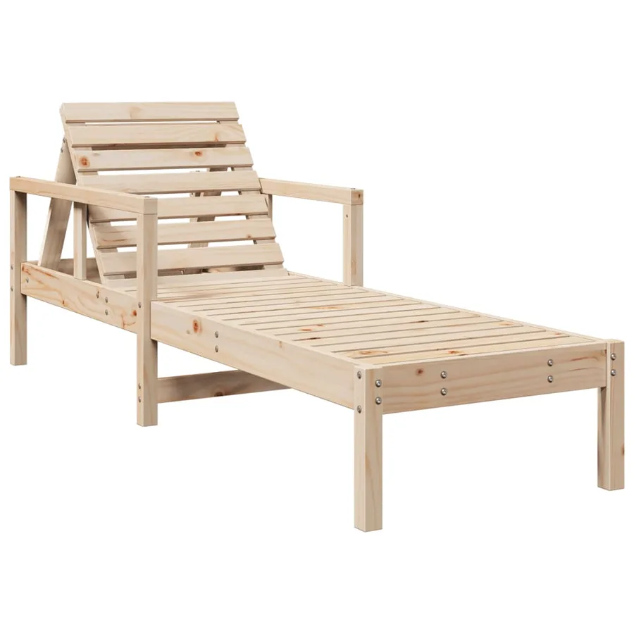 Chaise longue 199,5x62x55 cm bois massif de pin - 7