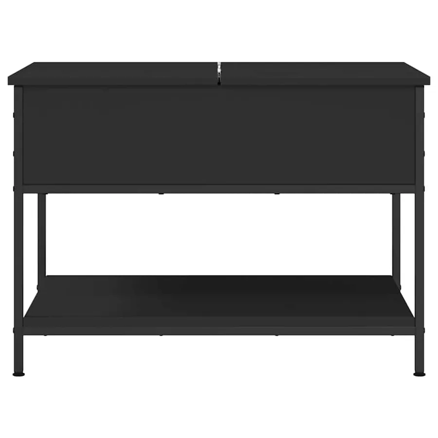 Table basse noir 70x50x50 cm bois d'ingénierie et métal - 5