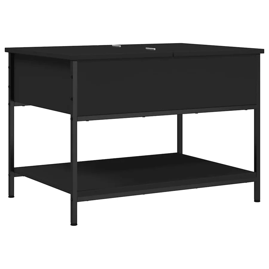 Table basse noir 70x50x50 cm bois d'ingénierie et métal - 7