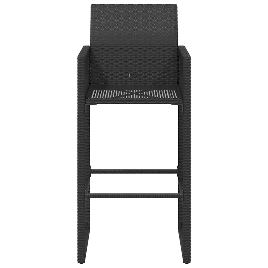 Tabourets de bar de jardin lot de 2 noir résine tressée - 5