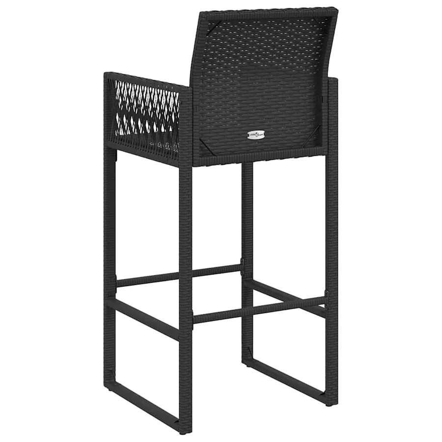 Tabourets de bar de jardin lot de 2 noir résine tressée - 7