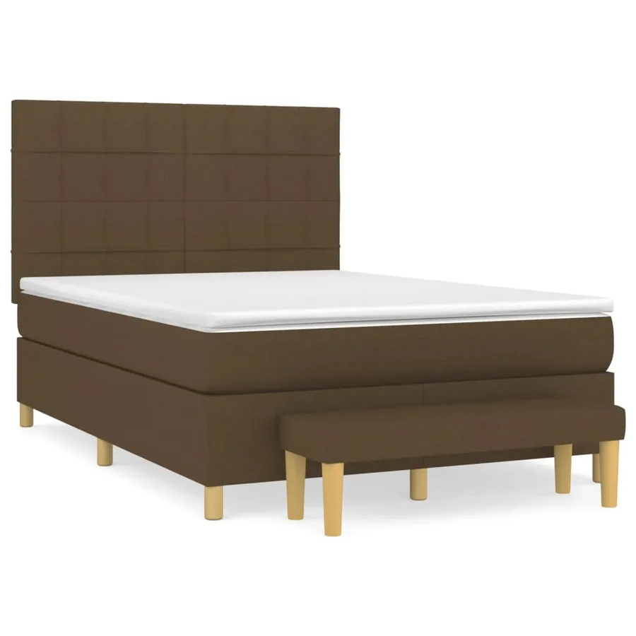 Sommier à lattes de lit avec matelas Marron foncé 140x200 cm - 2
