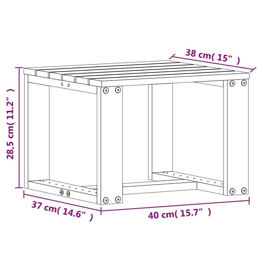Salon de jardin 3 pcs bois massif de pin - 11