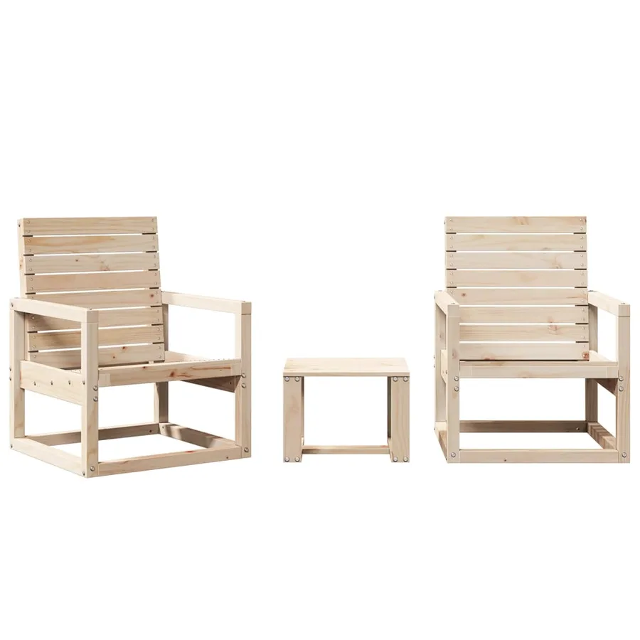 Salon de jardin 3 pcs bois massif de pin - 2