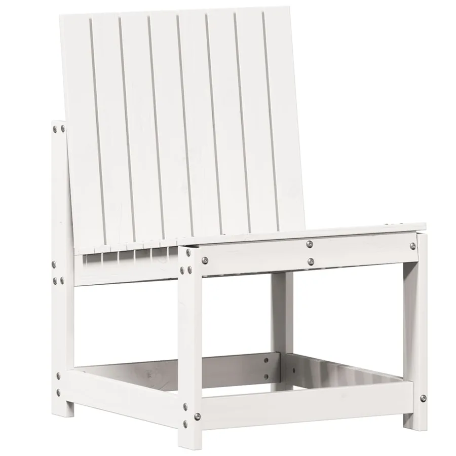 Chaise de jardin blanc 50,5x55x77 cm bois de pin massif - 2
