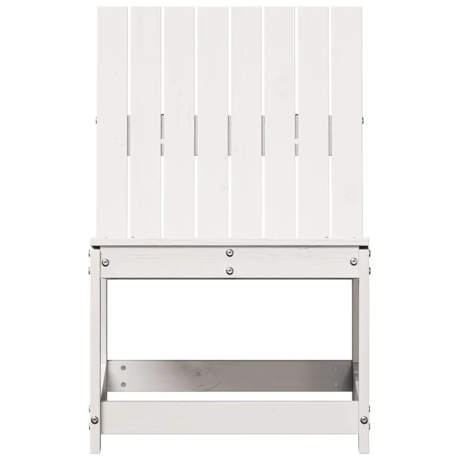 Chaise de jardin blanc 50,5x55x77 cm bois de pin massif - 4