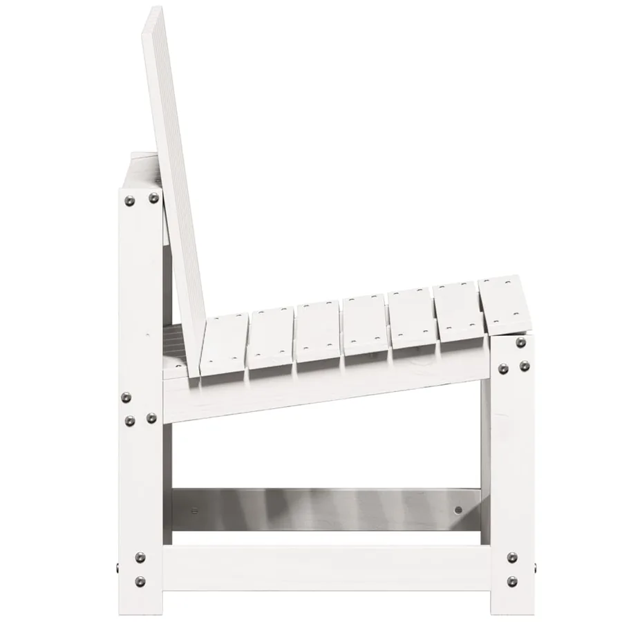 Chaise de jardin blanc 50,5x55x77 cm bois de pin massif - 5