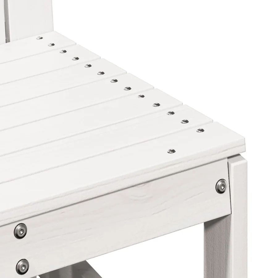 Chaise de jardin blanc 50,5x55x77 cm bois de pin massif - 7