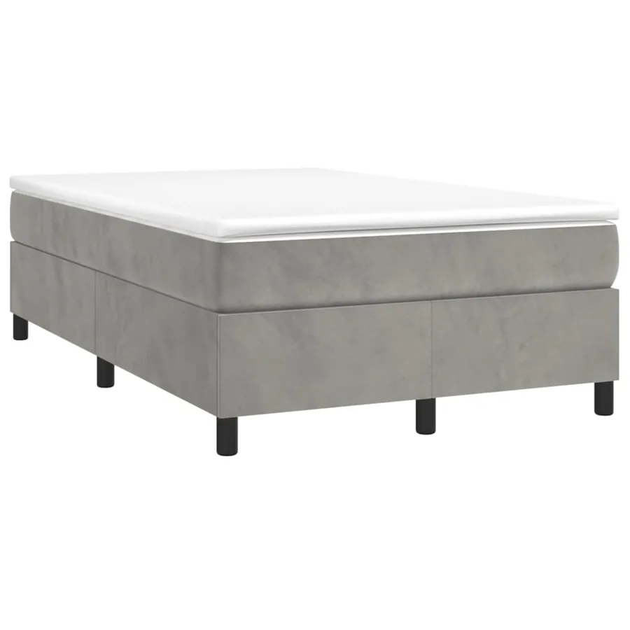 Sommier à lattes de lit et matelas gris clair 120x190cm velours - 2