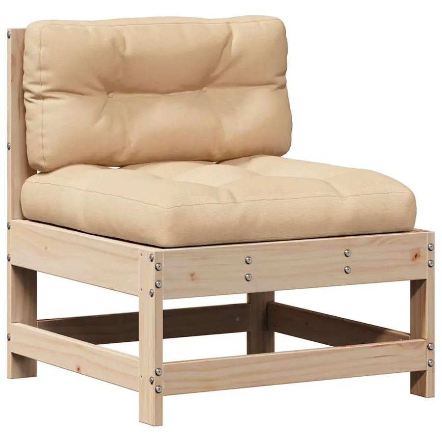 Salon de jardin 4 pcs avec coussins Bois de pin massif - 5