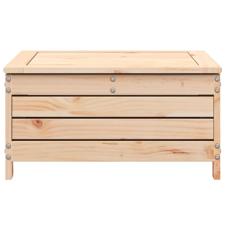 Repose-pied de jardin avec coussin bois de pin massif - 4