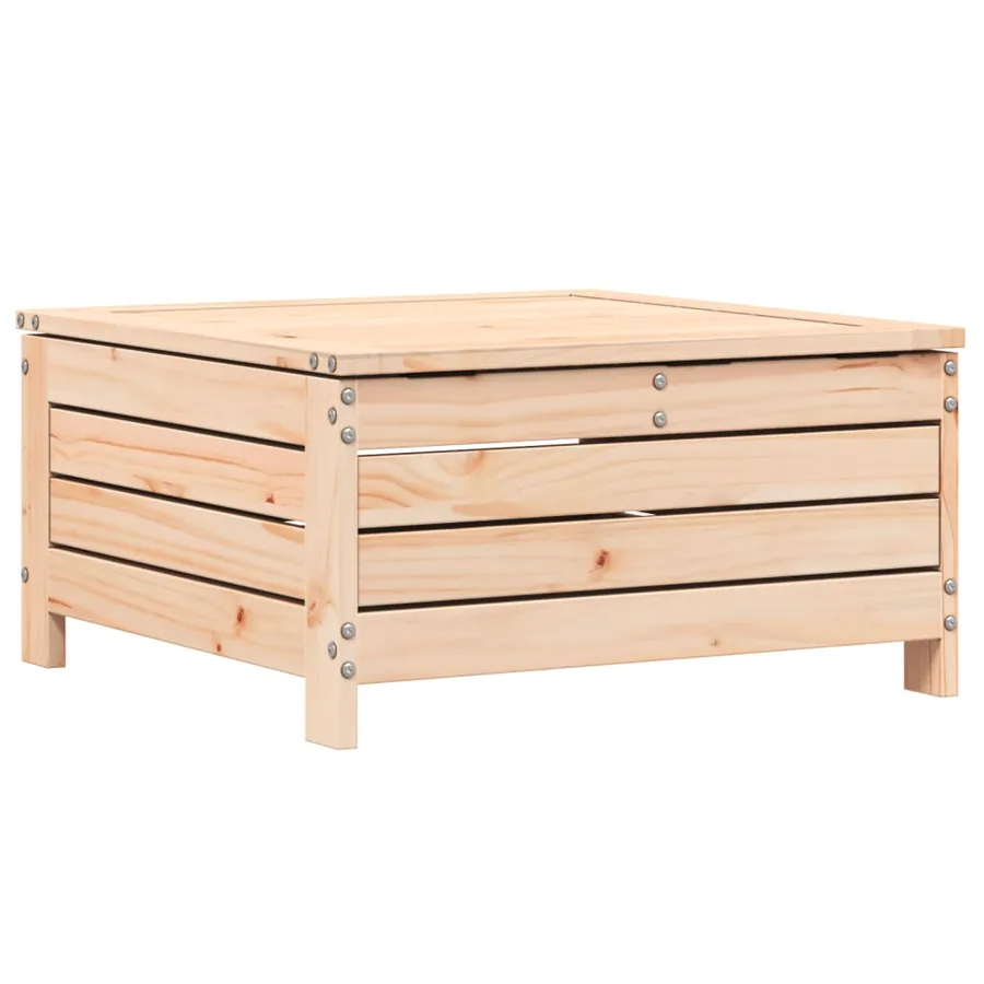 Repose-pied de jardin avec coussin bois de pin massif - 6